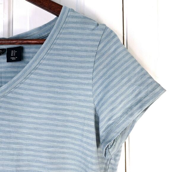 Jones New York Striped Short Sleeve V-Neck Shirt Sz S - Picture 3 of 10